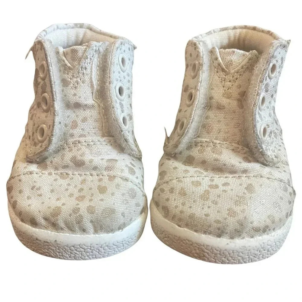 Toms White & Gold High Top Sneakers
